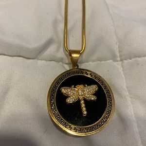 gold dragon fly necklace